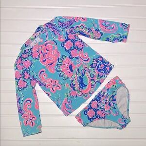 LILLY PULLITZER VGUC Long Sleeve Rash Guard Bottoms Matching Set